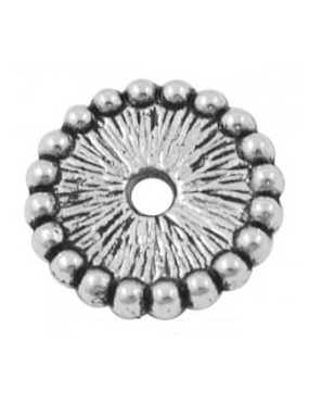 Perle intercalaire plate a picots couleur argent tibetain-12mm