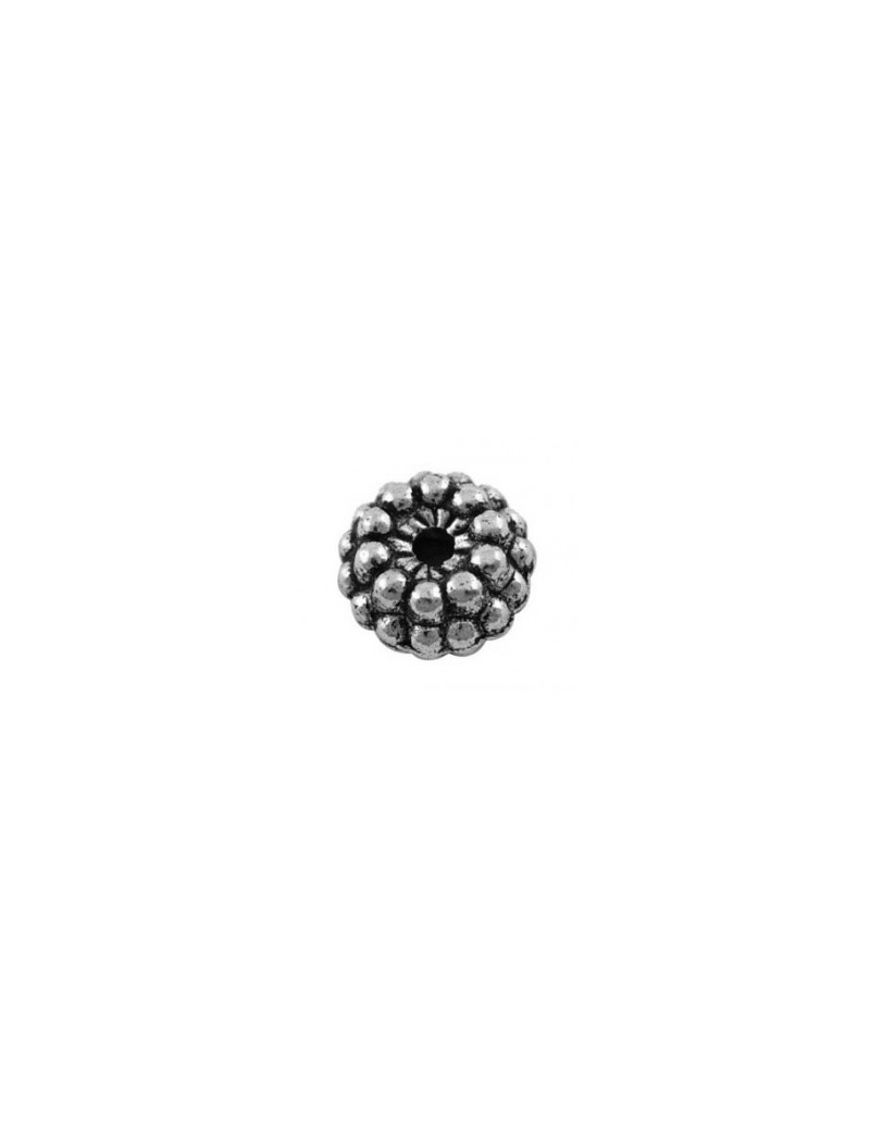 Perle intercalaire a picots en metal couleur argent tibetain-7mm