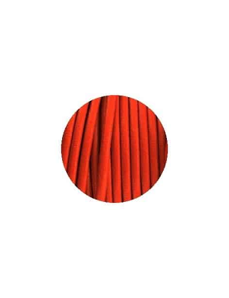 Cordon de cuir rond couleur orange vif-3mm-Espagne