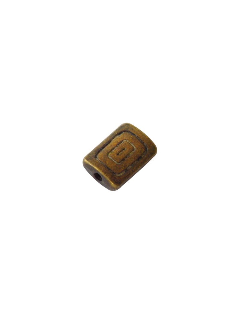 Lot de 10 perle rectangle couleur bronze-9.8mm