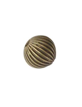 Lot de 10 Perles rondes creuses couleur bronze-12mm