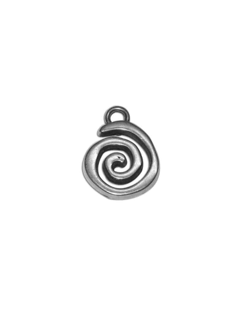 Pendentif spirale placage argent-31mm