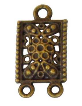 Pendant 3 accroches en metal couleur bronze antique-22mm