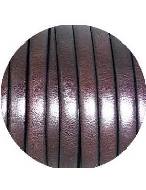 Cordon de cuir plat 5mm couleur moka vendu au metre