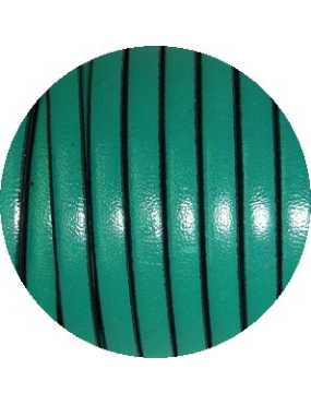 Cordon de cuir plat 5mm vert cedre vendu au metre