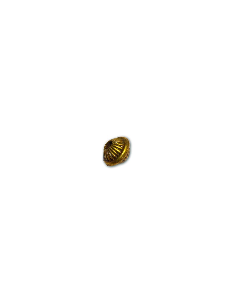 Sachet de 10 Perles rondes striees couleur bronze antique-7mm
