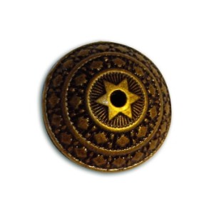 Perle lentille gravee couleur bronze antique-23mm