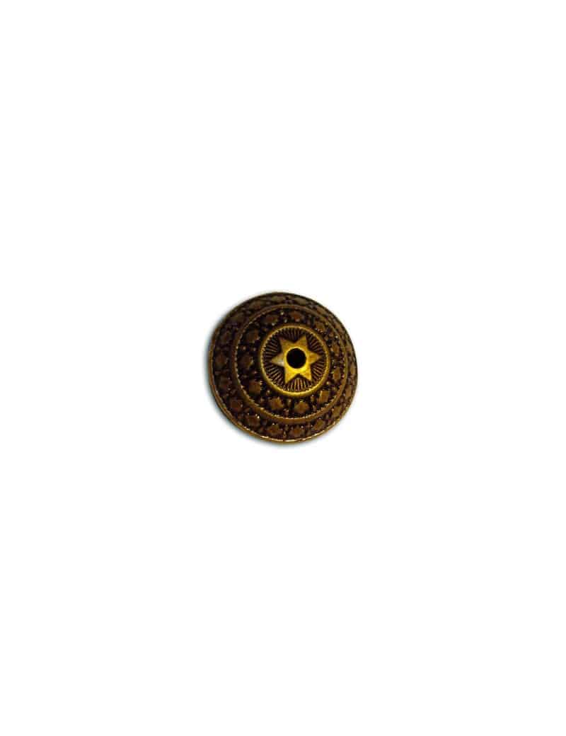 Perle lentille gravee couleur bronze antique-23mm