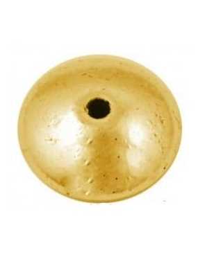 Grosse perle lentille lisse couleur or antique-14mm