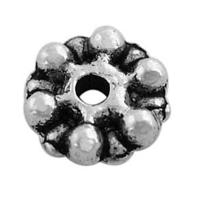 Sachet de 10 Perles intercalaires sans plomb couleur argent tibetain-7.5mm