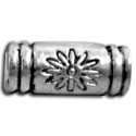 Sachet de 10 Perles tube-10mm en metal couleur argent tibetain