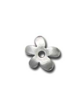 Lot de 10 coupelles fleur lisses en metal placage argent-12mm