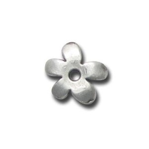 Lot de 10 coupelles fleur lisses en metal placage argent-12mm