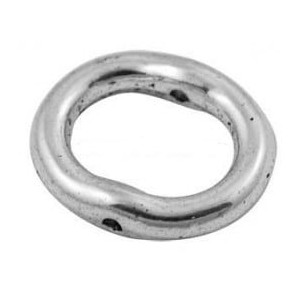 Perle anneau percee couleur argent tibetain-15mm