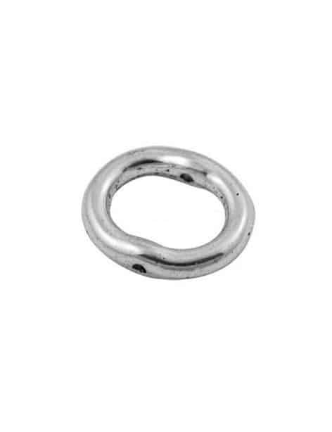 Perle anneau percee couleur argent tibetain-15mm