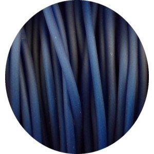 Cordon rond de PVC creux opaque bleu metal-3mm
