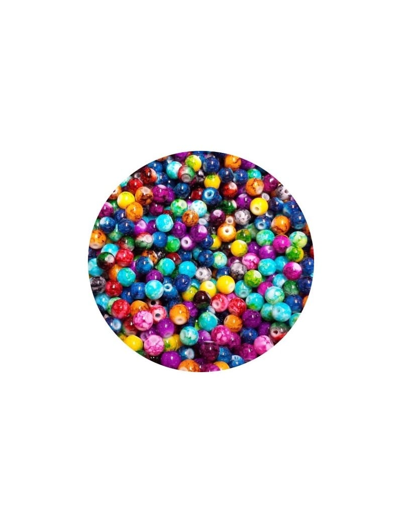 Lot de 50 perles en verre peint premier prix mix-6mm