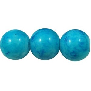 Lot de 50 perles en verre peint premier prix turquoise-6mm