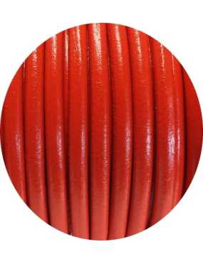 Lacet de cuir rond orange Espagne-5mm