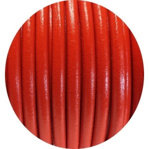 Lacet de cuir rond orange Espagne-5mm