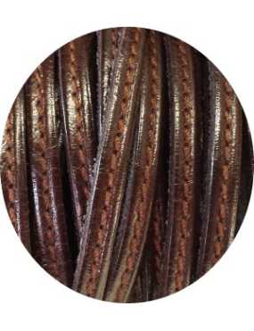 Cordon de cuir plat 5mm marron couture marron-vente au cm