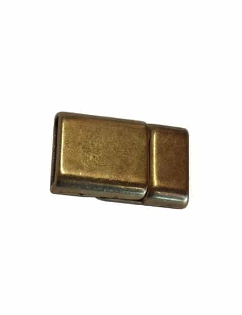 Fermoir magnetique lisse plat bronze sobre-20mm