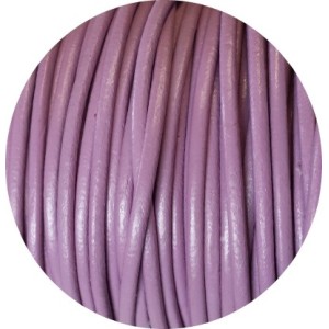 Cordon de cuir rond couleur lilas -3mm-Espagne