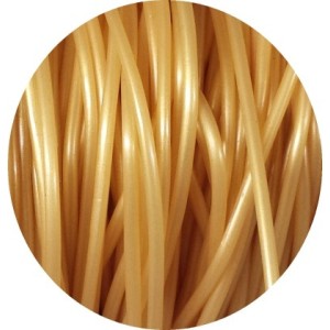 Cordon rond de PVC creux opaque dore-2mm