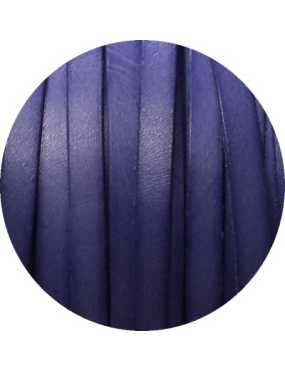Cordon de cuir plat de 10mm bleu electrique vendu au metre