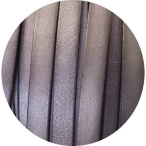 Cordon de cuir plat de 10mm gris clair vendu au metre