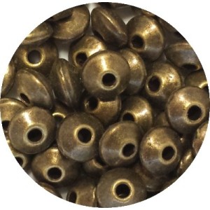 Lot de 50 perles lentilles lisses couleur bronze-6mm