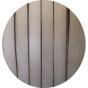 Cordon de cuir plat de 10mm gris clair taupe-vente au cm