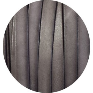 Cordon de cuir plat de 10mm gris marbre-vente au cm