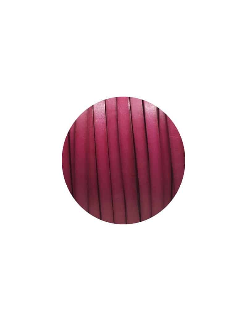 Cordon de cuir plat de 10mm rouge violet-vente au cm