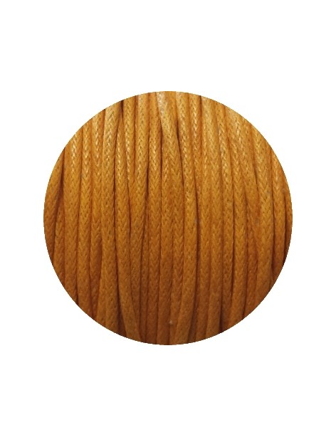 Cordon de coton cire rond orange-2mm
