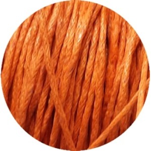 Cordon de coton cire orange vif-1mm
