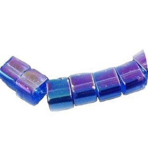Perle cube bleu roi-4mm