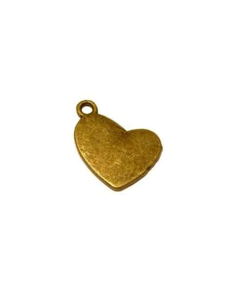 Pampille ou breloque coeur couleur bronze antique-18mm