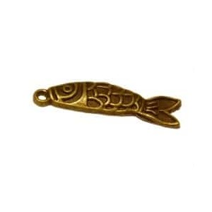 Pampille ou breloque breloque poisson couleur bronze antique-37mm