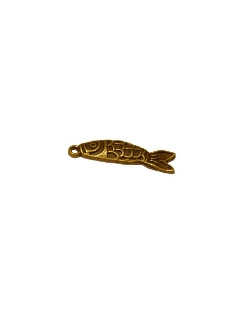 Pampille ou breloque breloque poisson couleur bronze antique-37mm