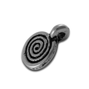Lot de 10 pampilles disque spirale en metal couleur argent tibetain-11.5mm