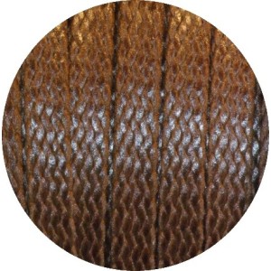 Tresse plate aspect cuir de couleur marron-vente au cm