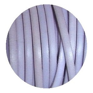 Cordon de cuir plat 5x2mm lilas pastel-vente au cm