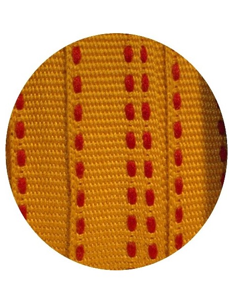 Galon polyester série tiret jaune-10mm