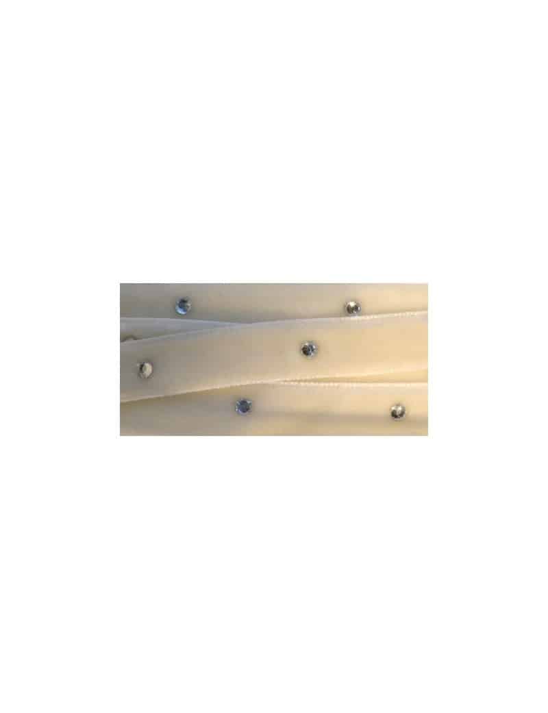 Ruban velours strass blanc de vendu au cm-10mm