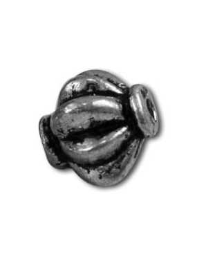 Perle citrouille en metal couleur argent tibetain-7.6mm