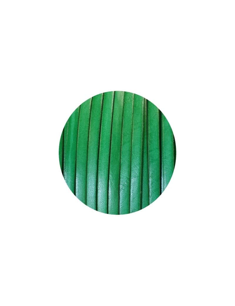 Cordon de cuir plat 5mm vert sapin-vente au cm