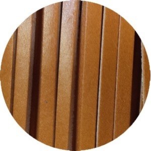 Cuir plat français de 5x3mm couleur caramel-vente au cm