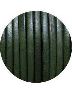 Cordon de cuir plat 5mm vert militaire vendu au metre
