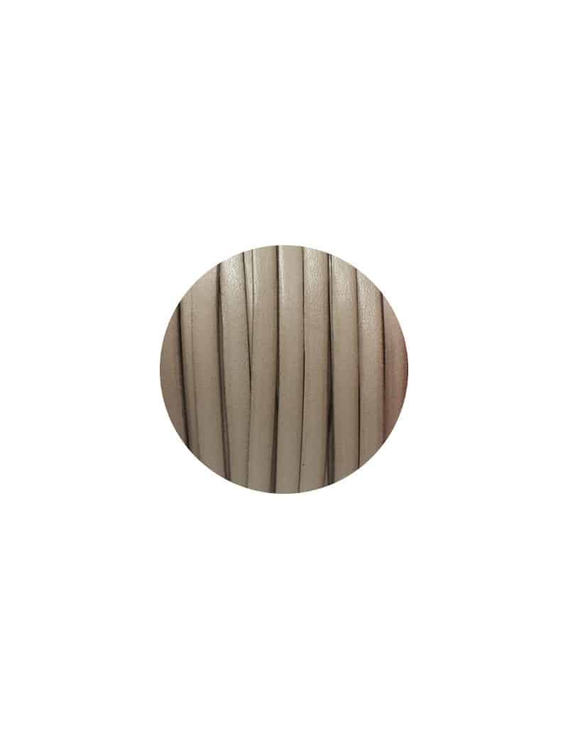 Cordon de cuir plat couleur gris clair taupe-vente au cm